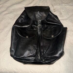 Large Classic Hand Crafted Wilson Leather Drawstring Backpack